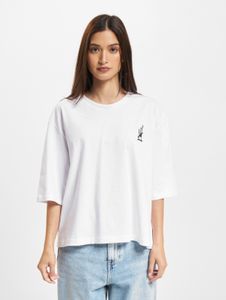 Camiseta oversize para mujer Modern Dangerous DNGRS, 180 g/m², algodón, blanca