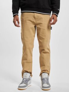 bequeme Tommy Jeans Herren Jeans Straight Fit Stretch Reißverschluss mit Baumwolle Beige