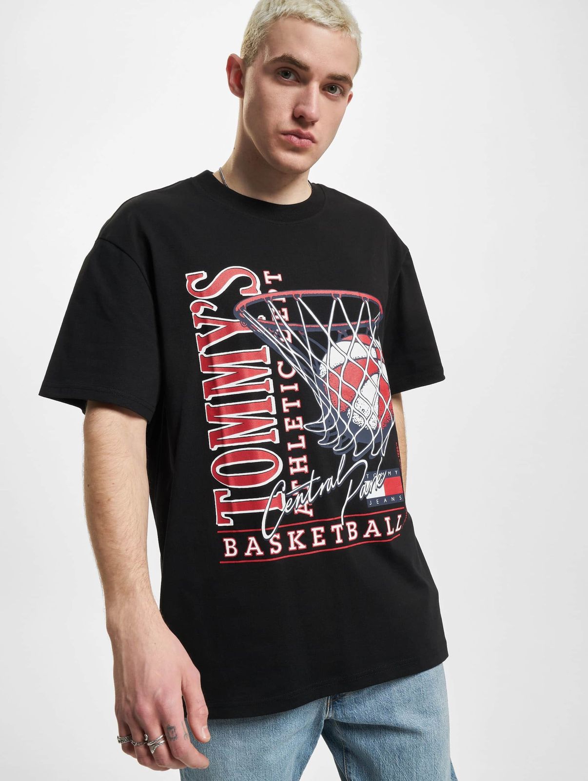 Tommy Jeans Herren T-Shirt mit Kapuze aus Baumwolle