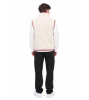 lässige Tommy Jeans Herren Weste mit Teddyfell Alltags-Jacke ärmellos Weiß