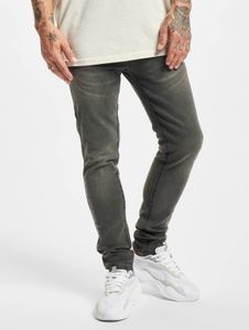 bequeme Denim Project Herren Jeans Skinny Fit Reißverschluss Taschen Grau