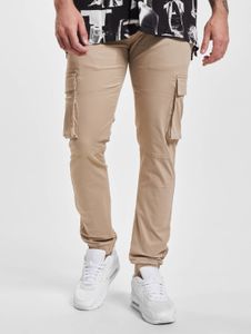 Casual Denim Project Men's Stretch Jeans with Zipper Pockets, Cotton, Beige
