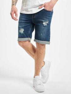 Comodi pantaloncini da uomo in denim elasticizzato Project con fodera in cotone, colore blu.