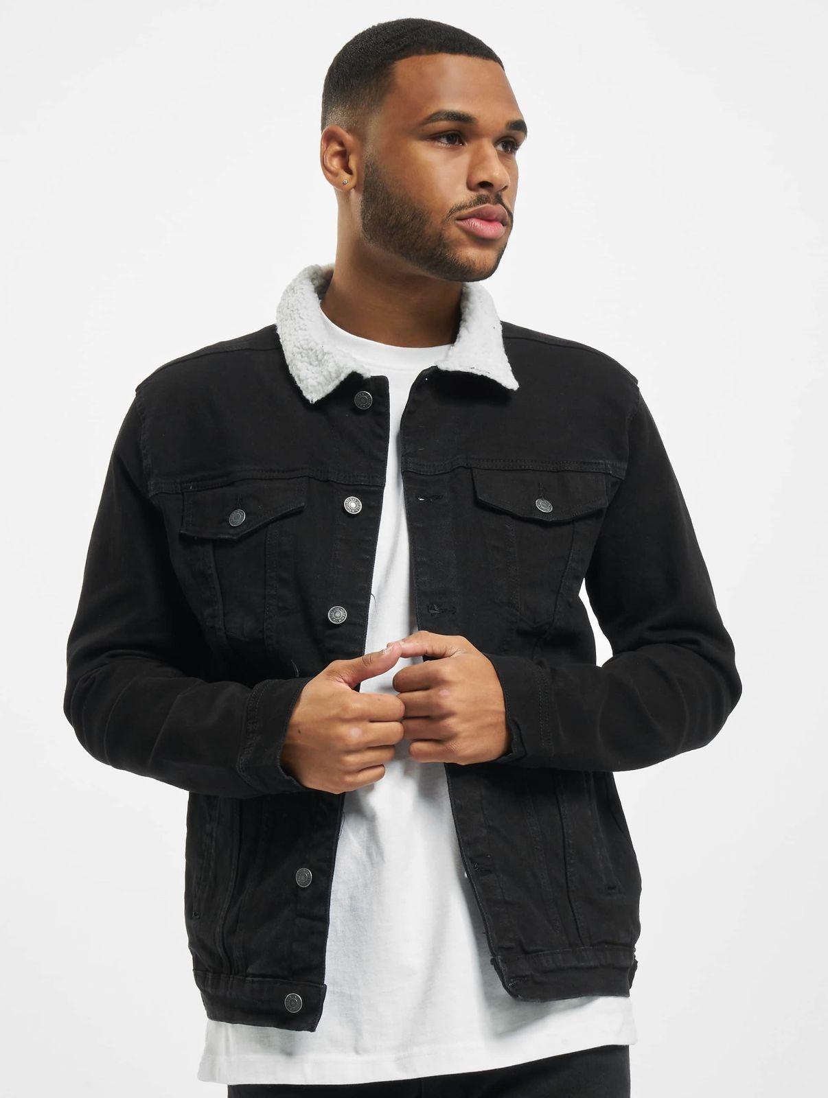 Denim Project Herren Jeans Stretch Baumwolle Schwarz
