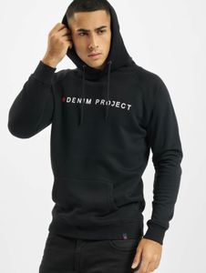 weicher Denim Project Herren Hoodie Kordelzug Rippstrick mit Baumwolle Schwarz