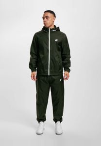 Pantalones casuales NIKE para hombre con cremallera y capucha, color verde.