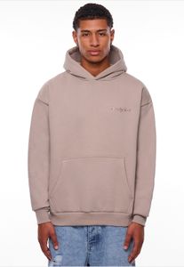 bequemer Dropsize Herren Hoodie Rippbündchen Kapuze mit Baumwolle Beige