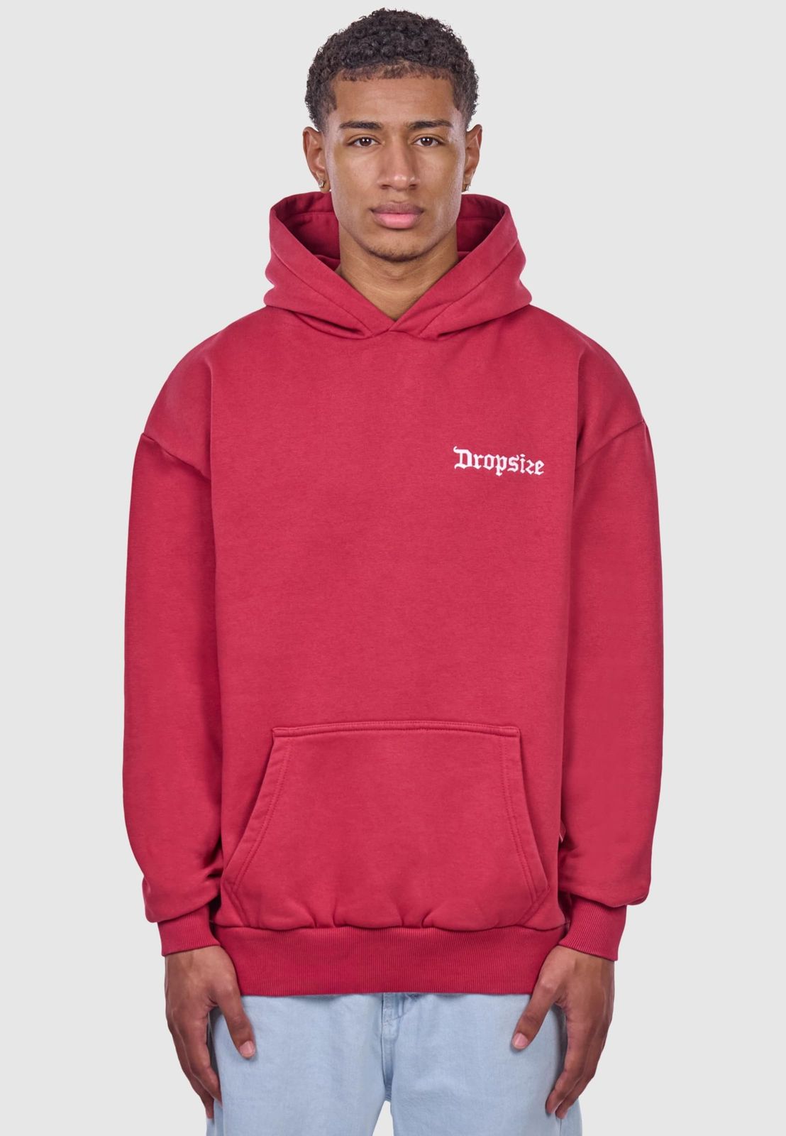 Dropsize Herren Hoodie Rot mit Baumwolle