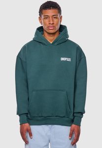 Felpa con cappuccio da uomo moderna, taglia drop-size, in cotone, verde