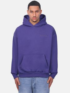 Comfortable drop-size men's hoodie with ribbed cuffs and hood, cotton, purple