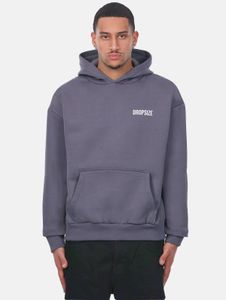Sweat à capuche décontracté pour homme, coupe ajustée, poignets et capuche côtelés, en coton gris