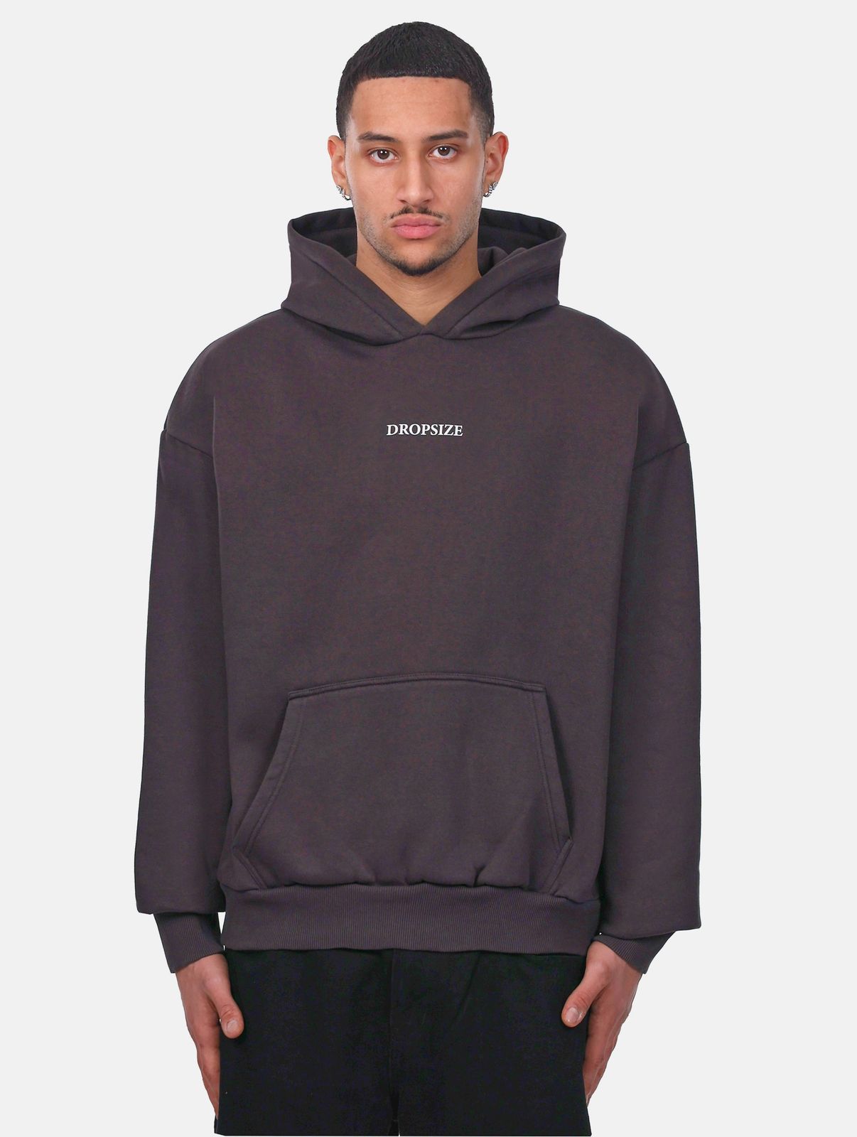 Dropsize Herren Hoodie Oversize mit Baumwolle Schwarz