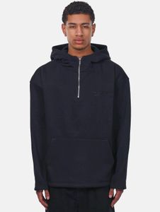 weicher Dropsize Herren Hoodie Reißverschluss Kapuze mit Baumwolle Schwarz