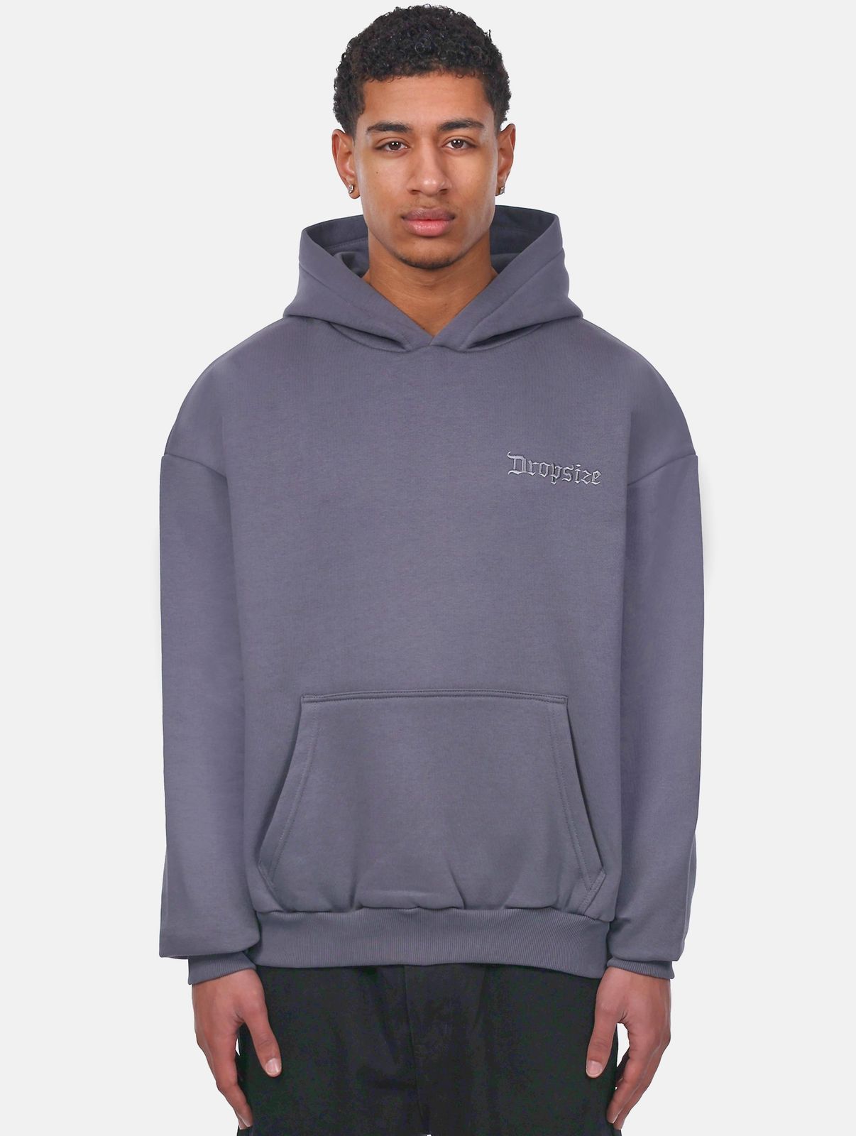 Dropsize Herren Hoodie mit Baumwolle Grau