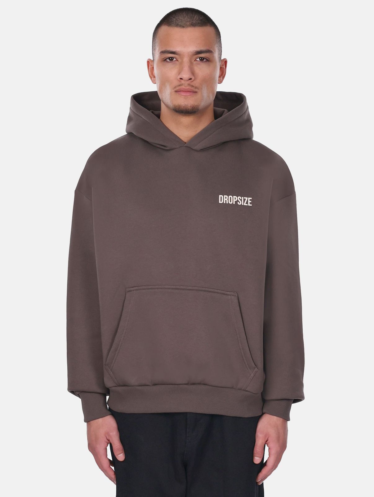 Dropsize Herren Hoodie mit Baumwolle Braun