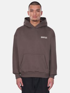 bequemer Dropsize Herren Hoodie mit Baumwolle Braun