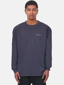 weiches Dropsize Herren Sweatshirt Rippbündchen Oversize mit Baumwolle Grau