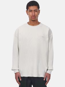 Modern drop-size men's sweatshirt with ribbed cuffs, oversized, made of cotton, grey