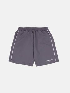 Short homme confortable à coupe asymétrique, avec poches, en coton gris