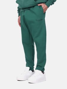 Comfortable drop-size men's trousers with ribbed cuffs, oversized, made of cotton, green