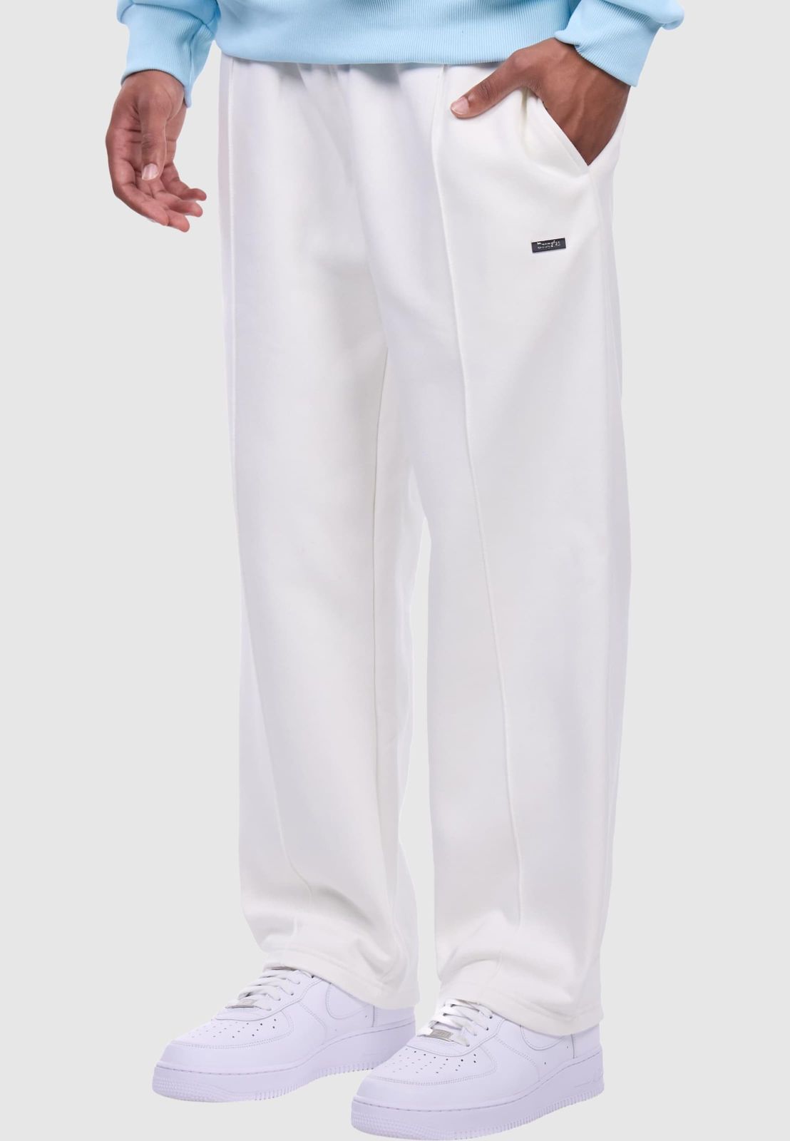 Dropsize Herren Jeans Sweat Pants mit Baumwolle Weiß