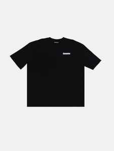 T-shirt da uomo comoda e dalla vestibilità ampia, con polsini a coste, 210 g/m², in cotone, nera.