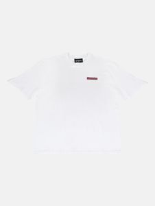 Casual drop-size men's t-shirt with ribbed cuffs, oversize, 210 g/m², cotton, white