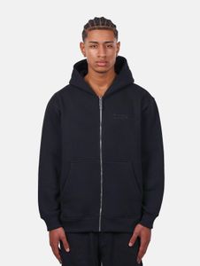 weicher Dropsize Herren Hoodie Reißverschluss Rippbündchen mit Baumwolle Schwarz