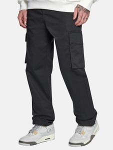 lässige Dropsize Herren Jeans Kordelzug Taschen Schwarz