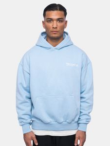 Modern drop-size men's hoodie made of cotton, light blue