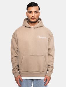 Sudadera con capucha cómoda para hombre, de corte holgado, extragrande, de algodón, color beige.