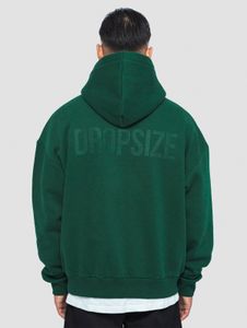 Comoda felpa con cappuccio da uomo di taglia ridotta, realizzata in cotone, verde