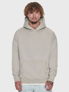 Felpa con cappuccio da uomo moderna, vestibilità drop-size, 360 g/m², cotone, beige