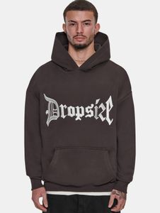 Soft drop-size men's hoodie, 360 g/m², cotton, anthracite