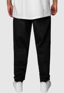 Casual drop-size men's jeans with zipper pockets, cotton, black