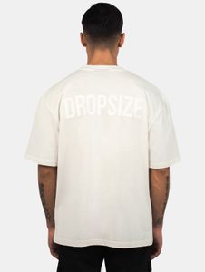 lässiges Dropsize Herren T-Shirt mit Baumwolle Ecru-Weiß