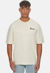 Modern drop-size men's T-shirt with cotton, cream-white