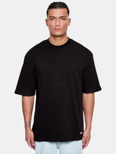 Modern drop-size men's T-shirt with cotton, black