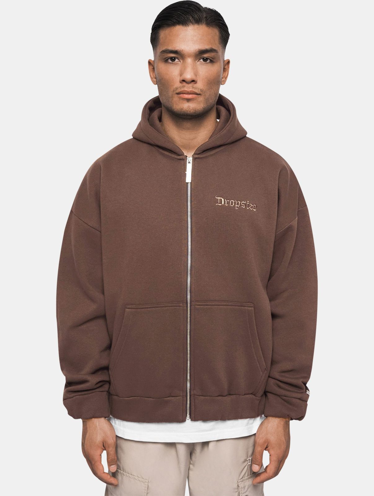 Dropsize Herren Hoodie mit Baumwolle Braun