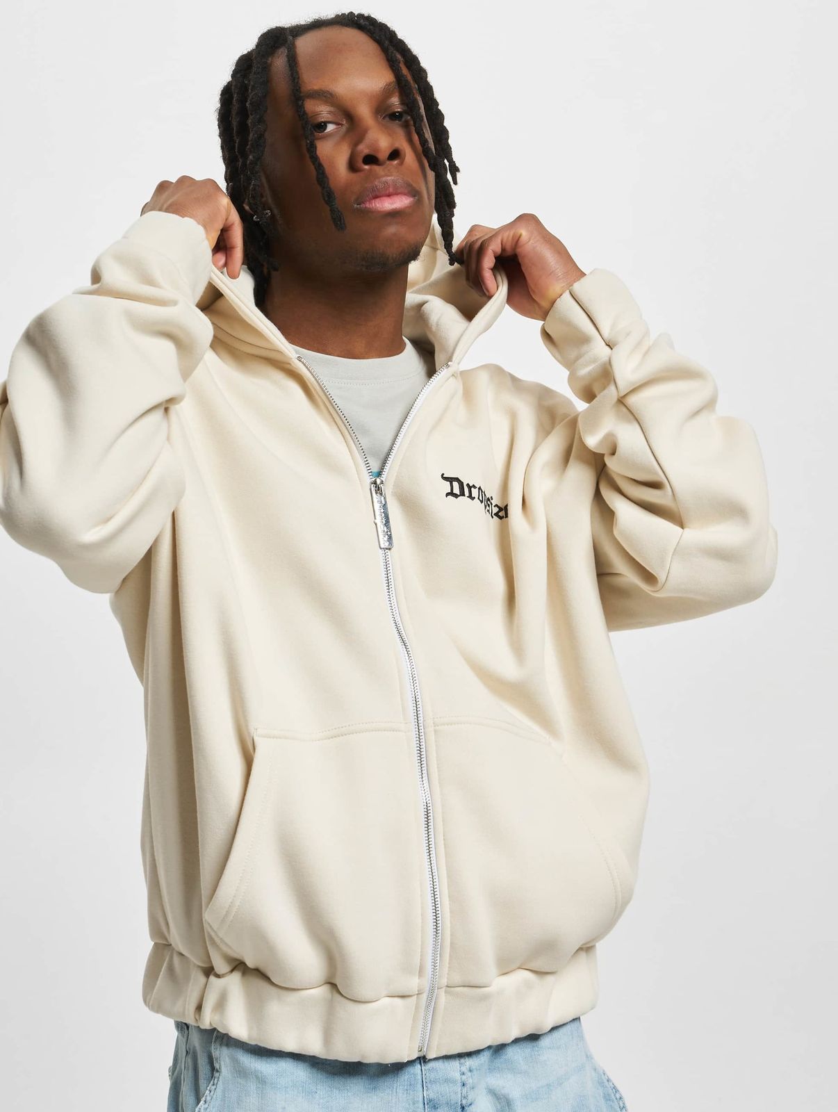 Dropsize Herren Hoodie aus Baumwolle in Beige