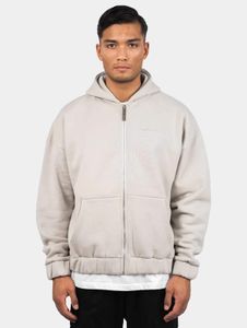 weicher Dropsize Herren Hoodie große Kapuze Reißverschluss mit Baumwolle Beige