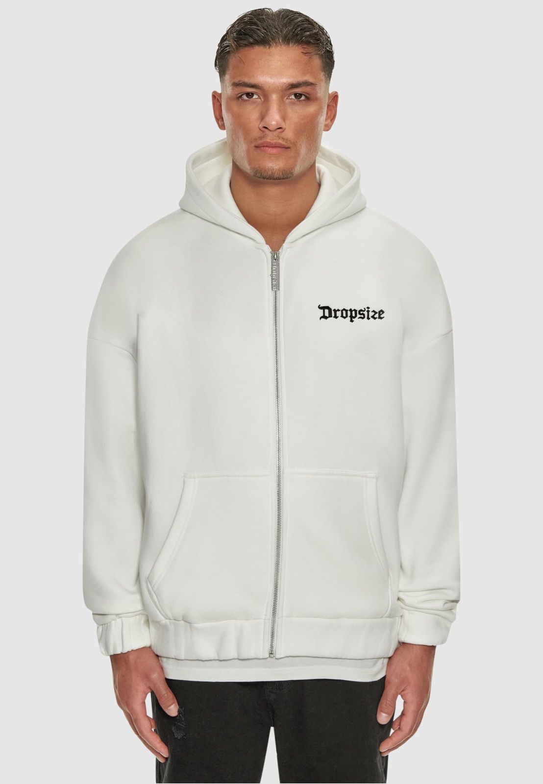 Dropsize Herren Hoodie mit Reißverschluss und Kapuze aus Baumwolle