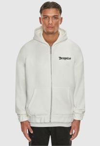 bequemer Dropsize Herren Hoodie Reißverschluss Kapuze mit Baumwolle Weiß