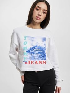 lässiges Tommy Jeans Damen Sweatshirt mit Baumwolle Weiß
