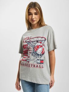 Camiseta deportiva Tommy Jeans para mujer, de algodón, color gris.