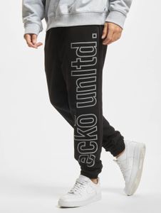 stylische Ecko Unltd. Herren Jeans Kordelzug Reißverschluss mit Baumwolle Schwarz