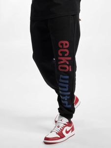 stylische Ecko Unltd. Herren Jeans Kordelzug Klettverschluss mit Baumwolle Schwarz