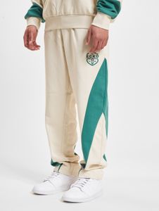 Comodi pantaloni da uomo in velluto a coste con inserti in cotone, colore beige/verde, di Ecko Unltd.