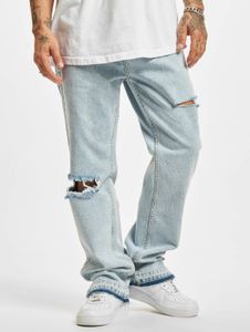 bequeme 2Y Premium Herren Jeans Reißverschluss Taschen mit Baumwolle Blau