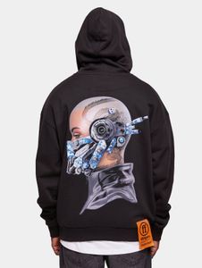 bequemer Forgotten Faces Herren Hoodie Kordelzug Kapuze 460 g/m² mit Baumwolle Schwarz